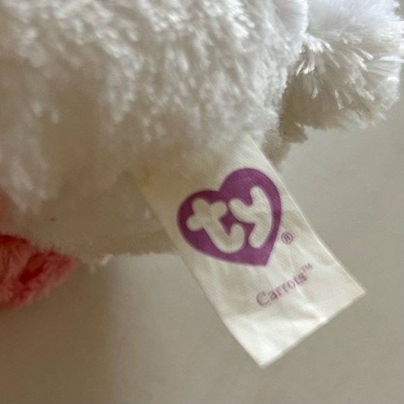 Ty Beanie Boos Collection RETIRED Carrots the White Bunny Rabbit Plush - Picture 6 of 8